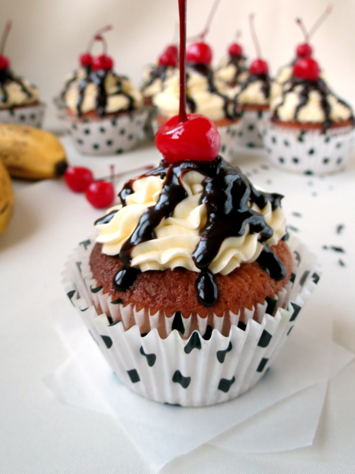 Banana Split Cupcakes From Scratch