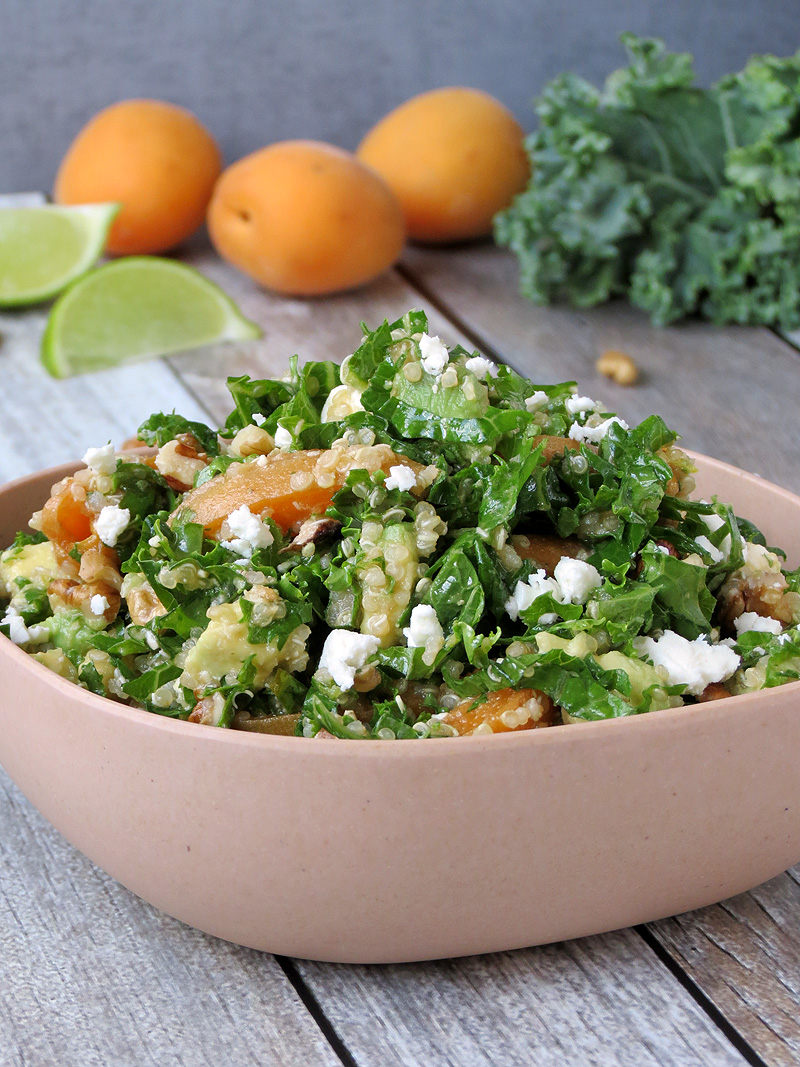 Kale Quinoa Salad With Apricots | YummyAddiction.com
