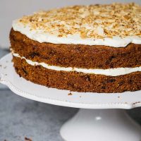Carrot cake with cream cheese and mascarpone frosting