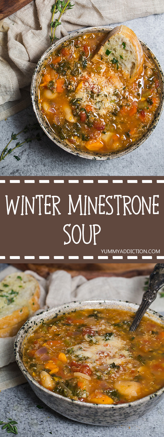 Winter Minestrone Soup (packed with veggies!) - Yummy Addiction
