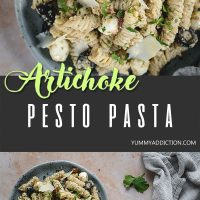 Artichoke pesto pasta pinterest pin