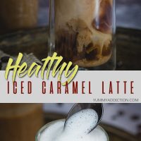 Healthy iced caramel latte pinterest pin