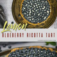 Lemon blueberry ricotta tart recipe pinterest pin