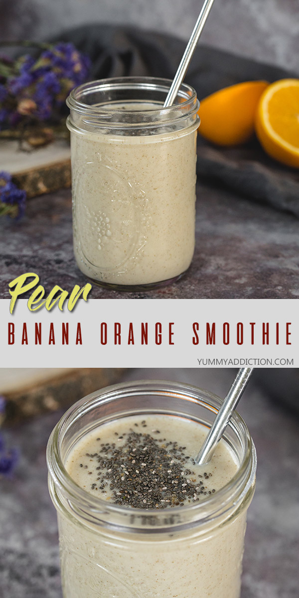 Pear Banana Orange Smoothie (w/ Almond Milk) - Yummy Addiction