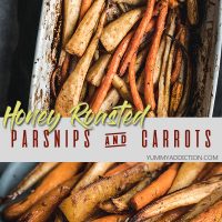 Honey roasted parsnips and carrots pin