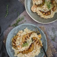 2 bowls of caramelised pear risotto