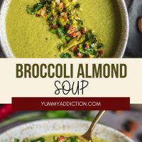 Broccoli almond soup pinterest pin