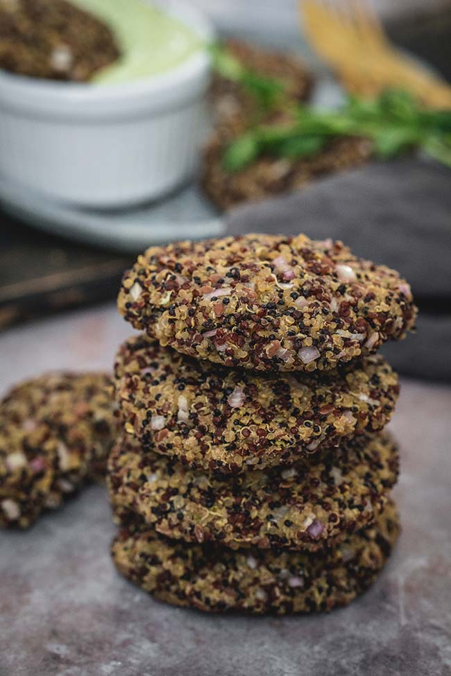 Baked vegan quinoa patties