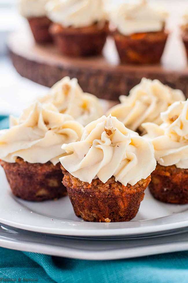Mini Gluten-Free Carrot Cake Cupcakes With Cream Cheese Frosting
