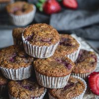 Healthy strawberry mini muffins