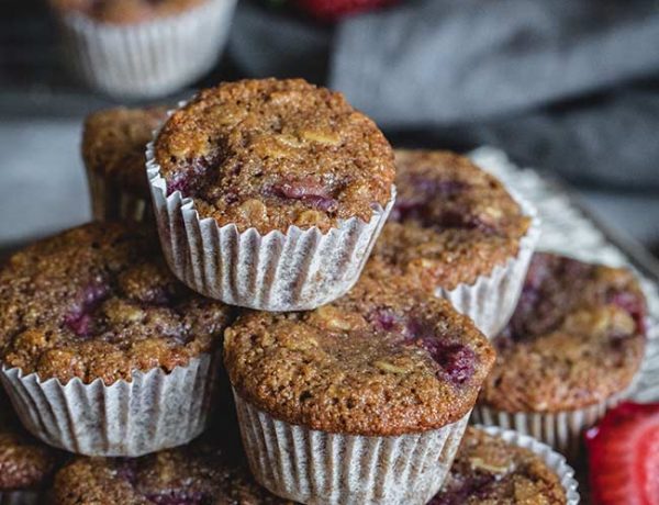 Healthy strawberry mini muffins