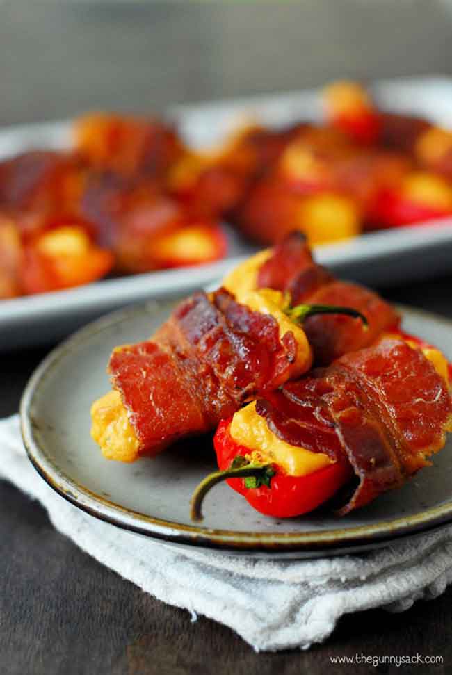 Spicy Bacon Wrapped Sweet Peppers