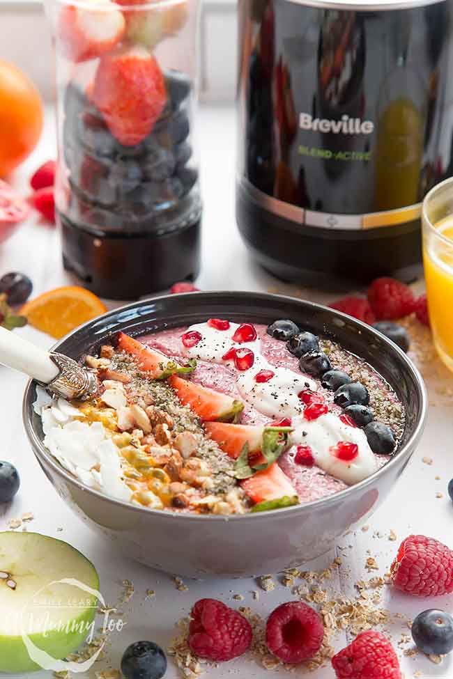 Thick And Satisfying Vegan Fruit And Nut Smoothie Bowl