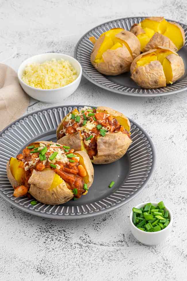 Jacket Potatoes With Beans And Chorizo