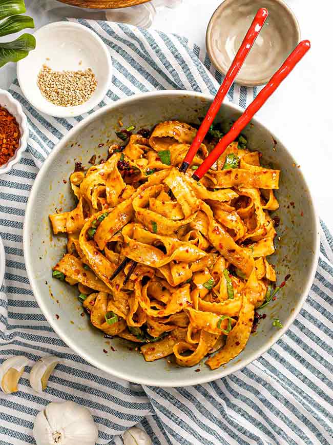 Spicy Szechuan Noodles with Garlic Chili Oil