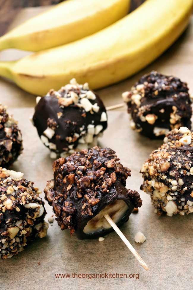 Chocolate Covered Nut Butter Banana Bites