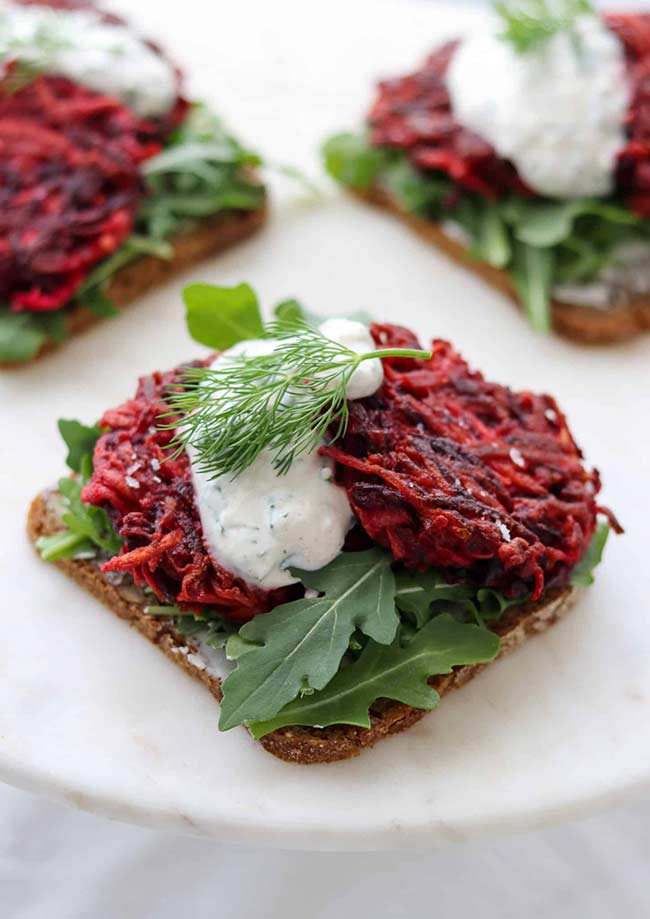 Beet and Celery Root Cakes