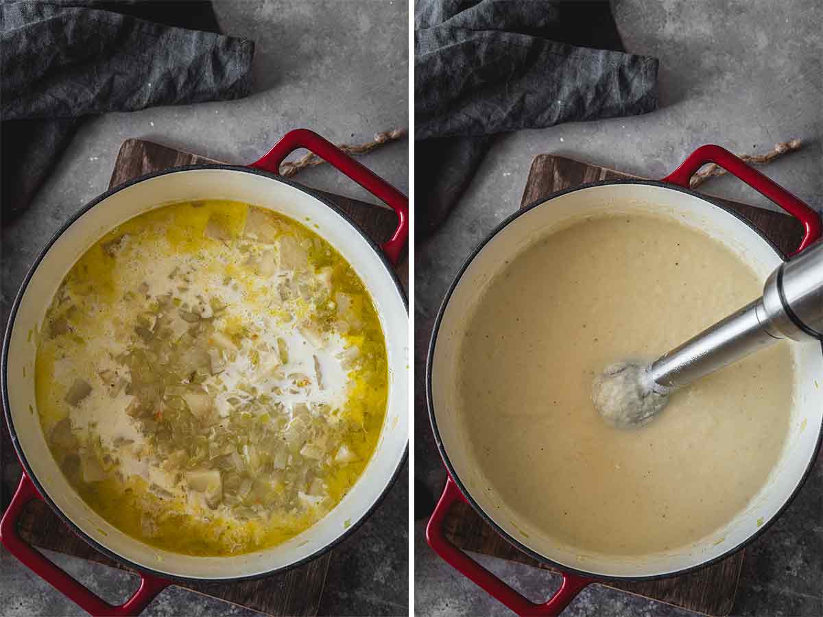 Pureeing celeriac soup