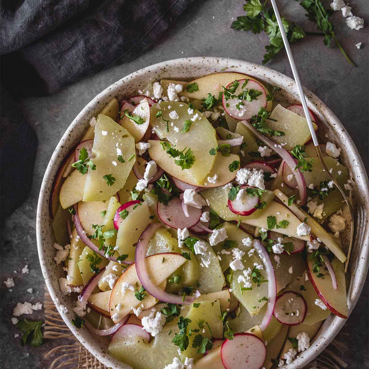 Pickled Chayote Salad with Apple and Radishes - Yummy Addiction