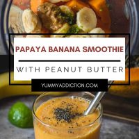 Papaya banana smoothie pinterest pin