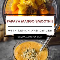 Papaya mango smoothie pinterest pin