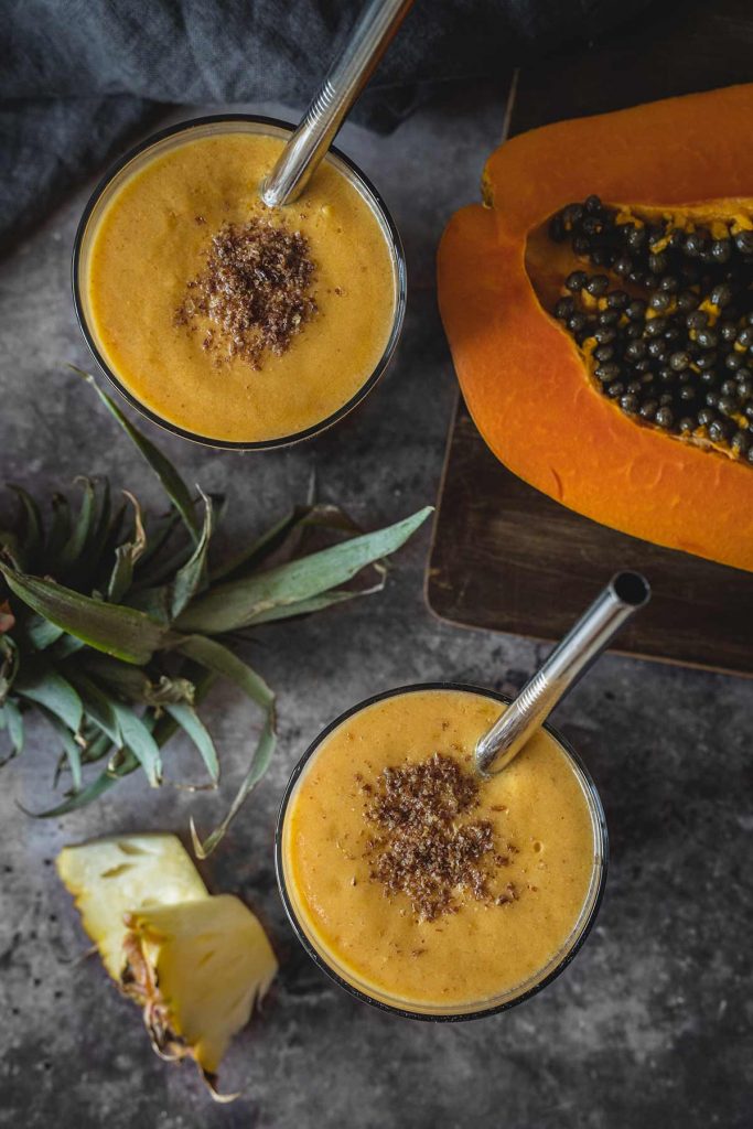 EnergyBoosting Papaya Pineapple Smoothie Yummy Addiction