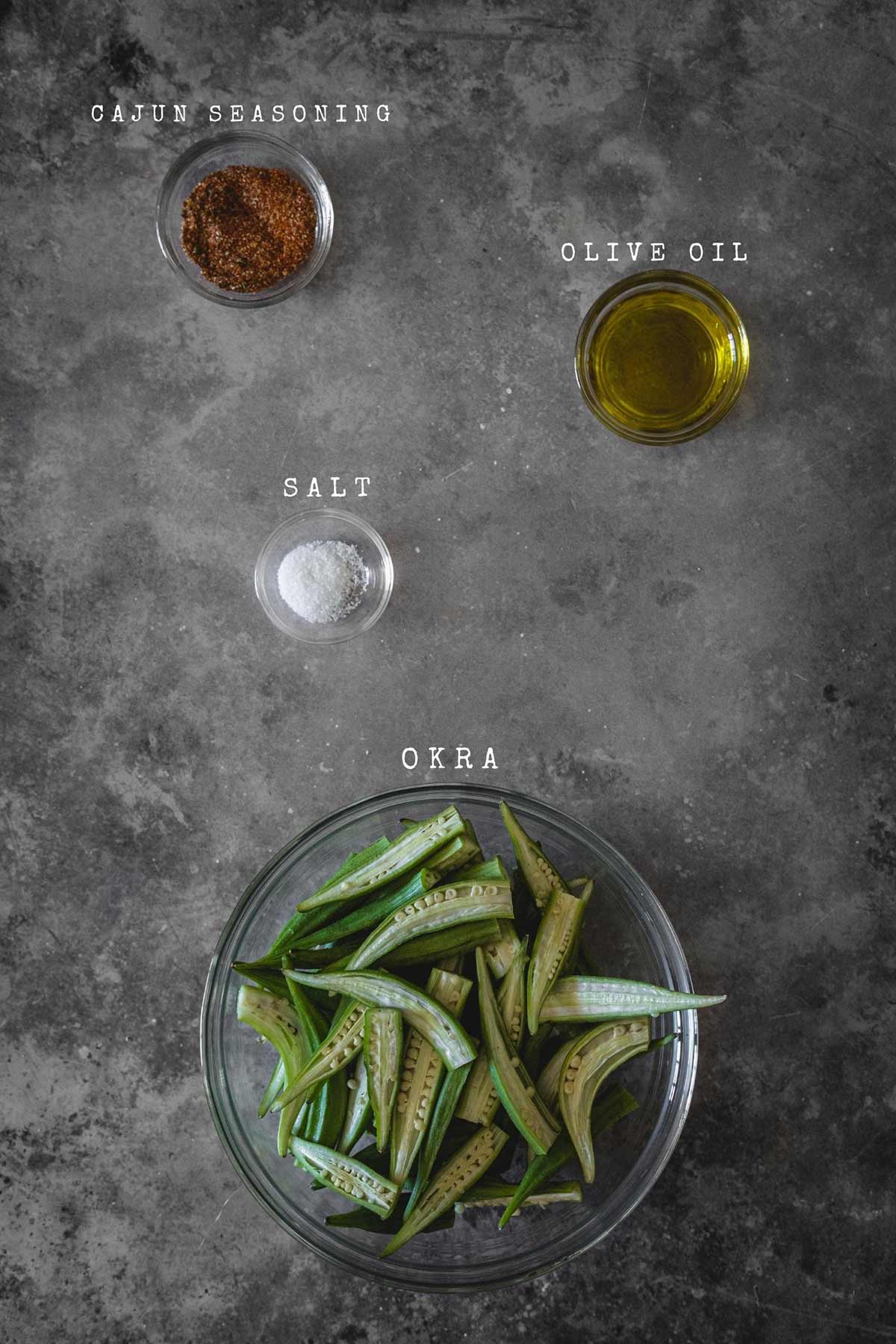 Ingredients for crispy okra