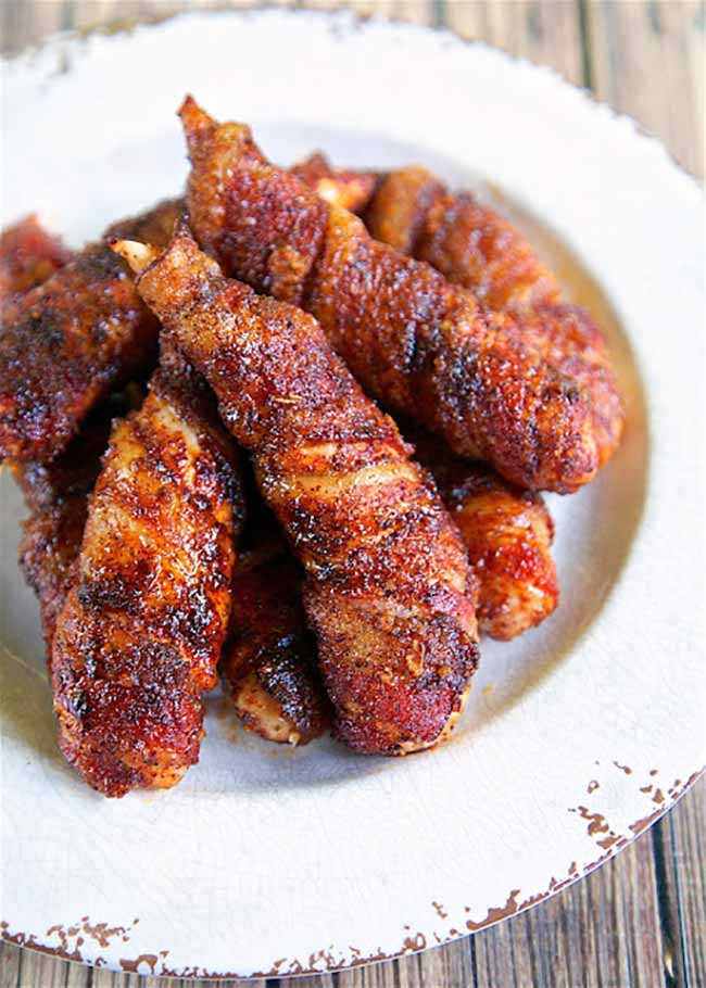 Sweet and Spicy Bacon Wrapped Chicken Tenders