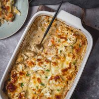 Cauliflower chicken casserole featured image