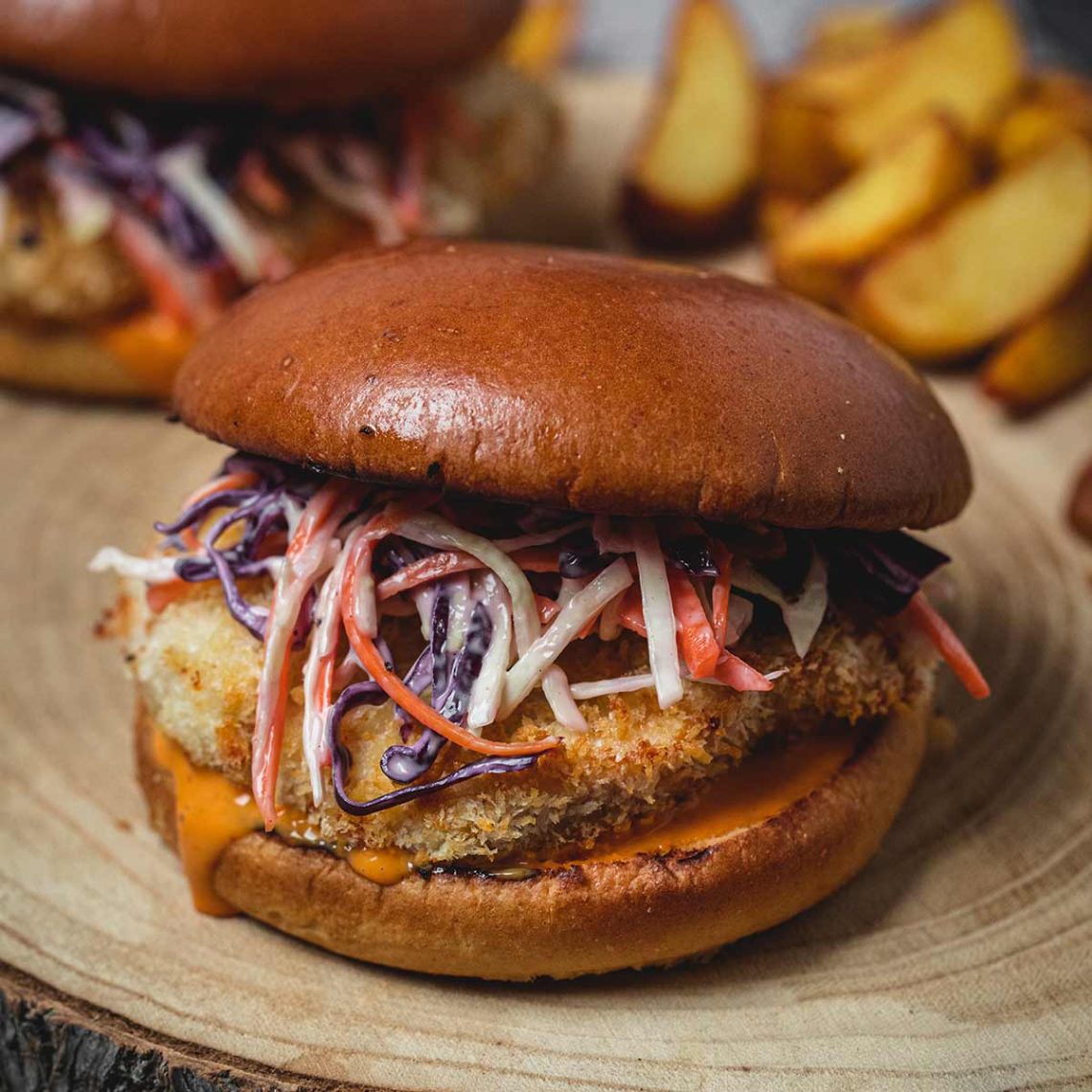 Air Fryer Chicken Burgers with Sriracha Mayo Yummy Addiction