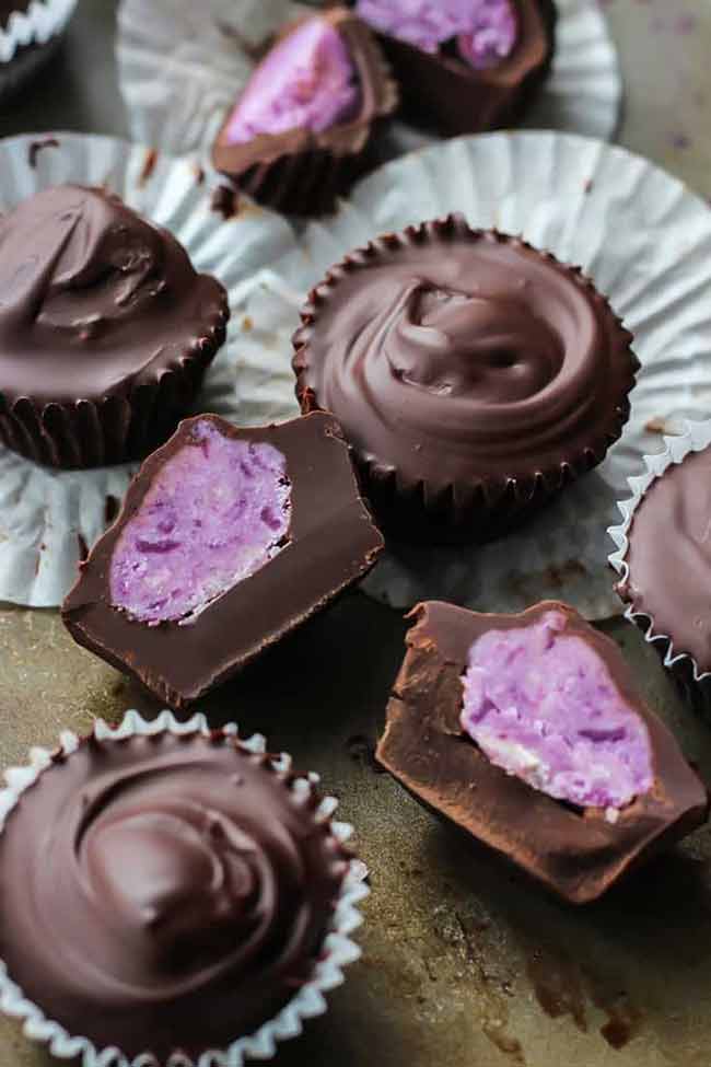 Dark Chocolate Purple Potato Coconut Butter Cups