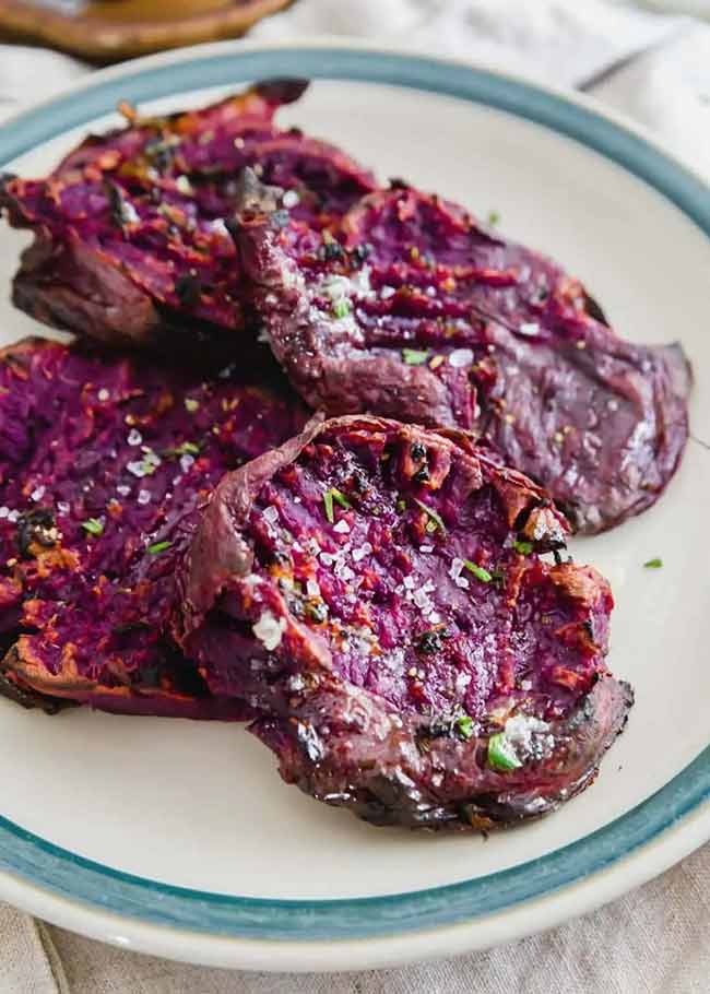Roasted Purple Sweet Potatoes