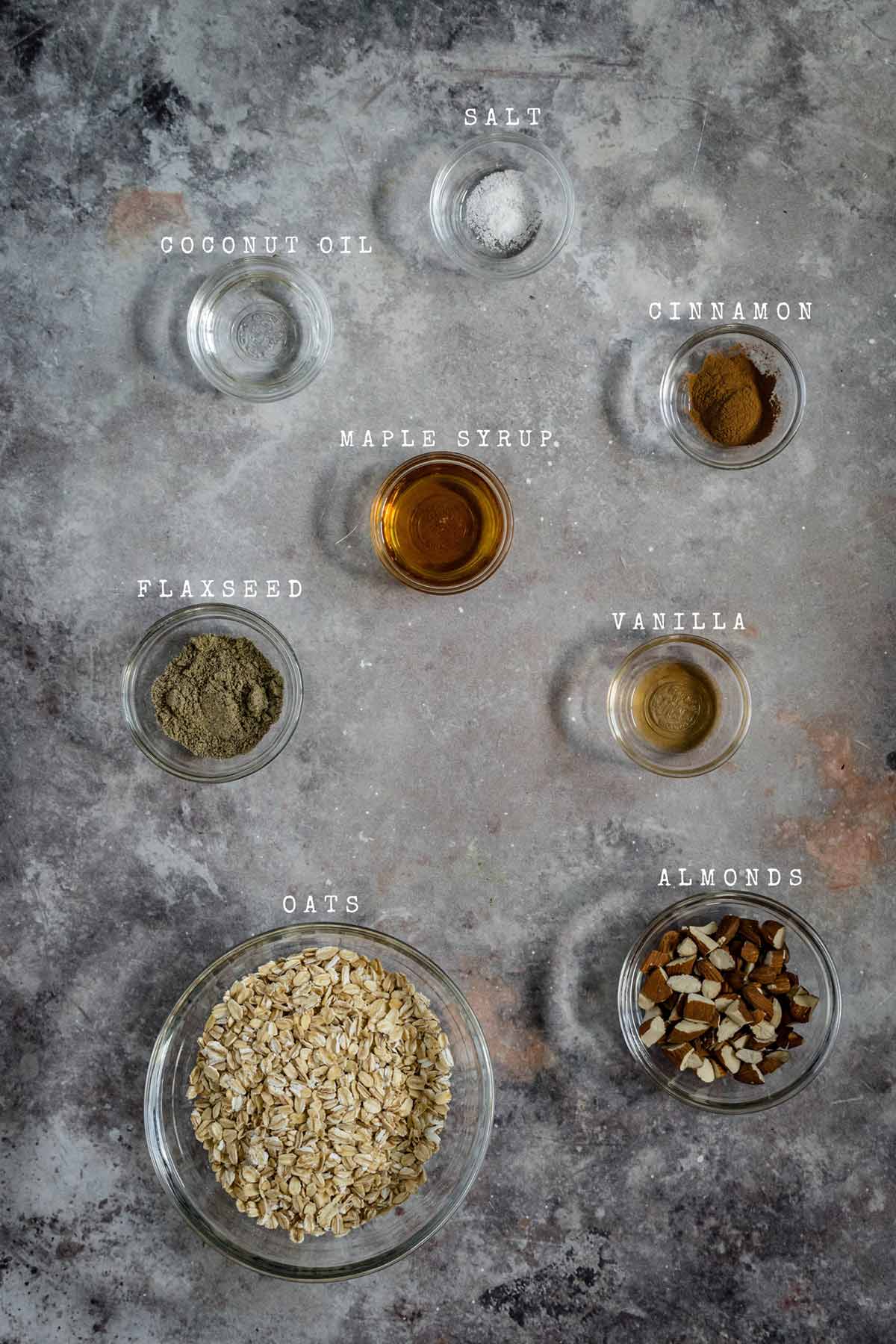 Ingredients of easy vegan granola