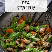 Chicken and snow pea-stir fry pinterest pin