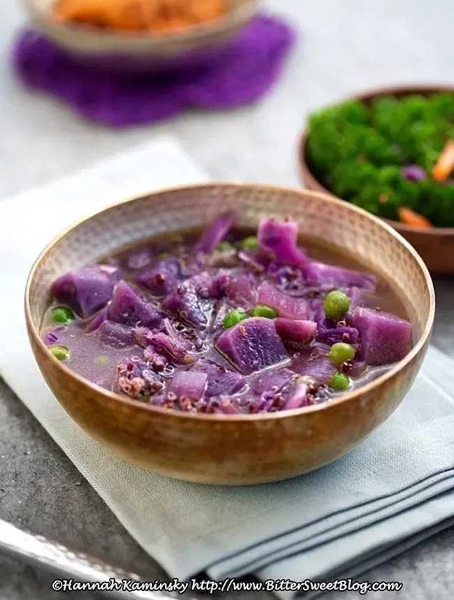 Purple Rainy Day Soup (with Purple Potatoes and Red Cabbage)