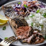 Furikake salmon served with coleslaw featured photo