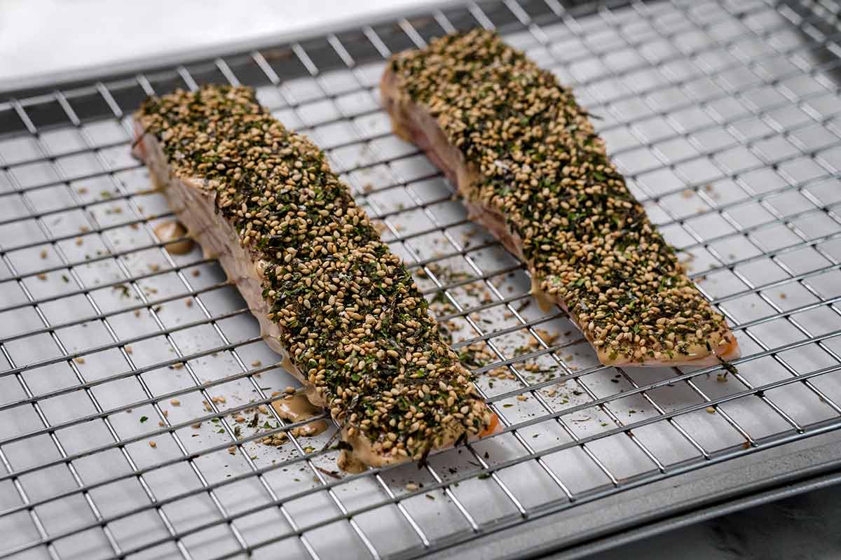 Salmon with furikake seasoning