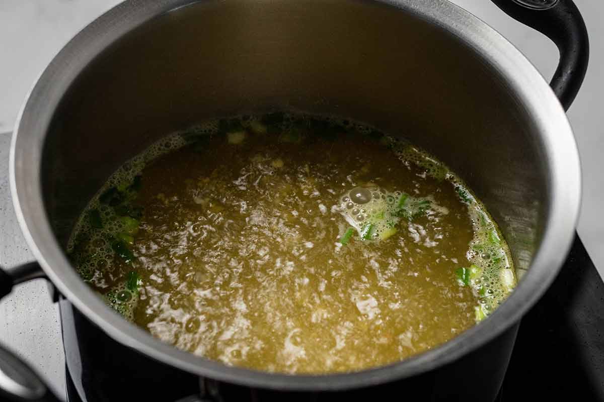 Cooking vegetable stock