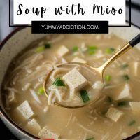 Enoki mushroom soup with miso pinterest pin