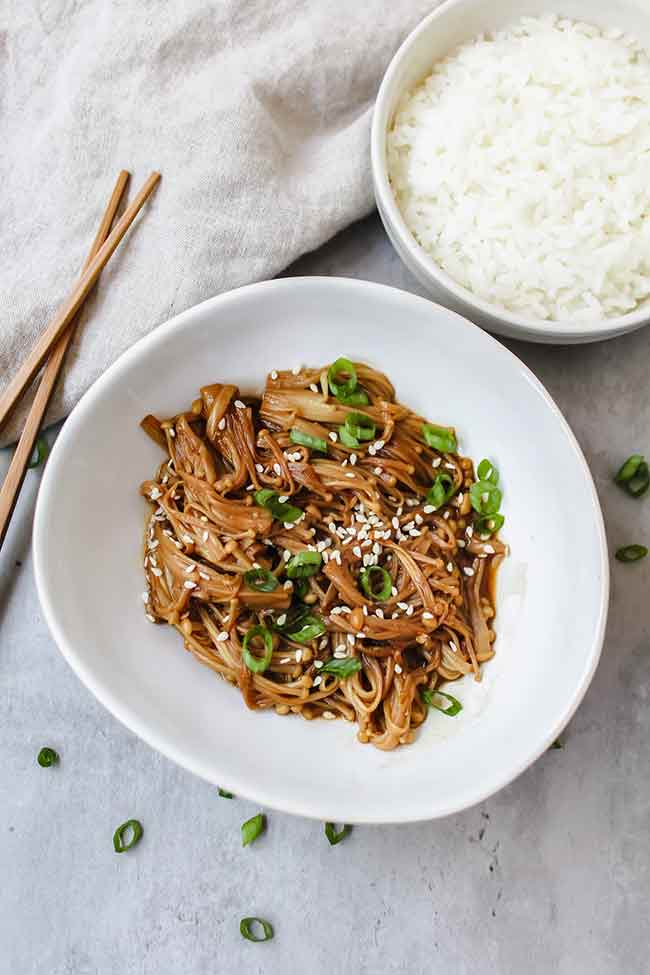 Miso Soy Enoki Mushrooms
