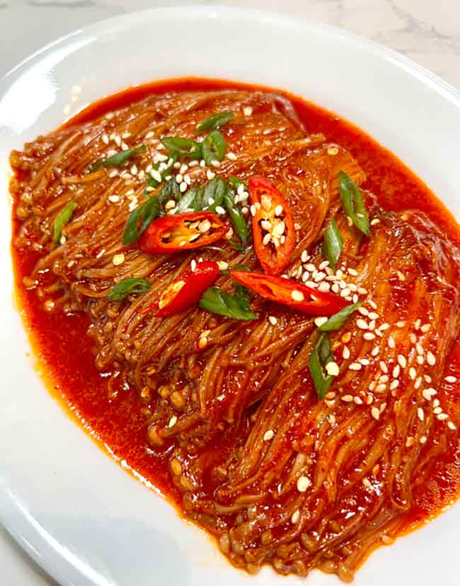 Spicy Enoki Mushrooms