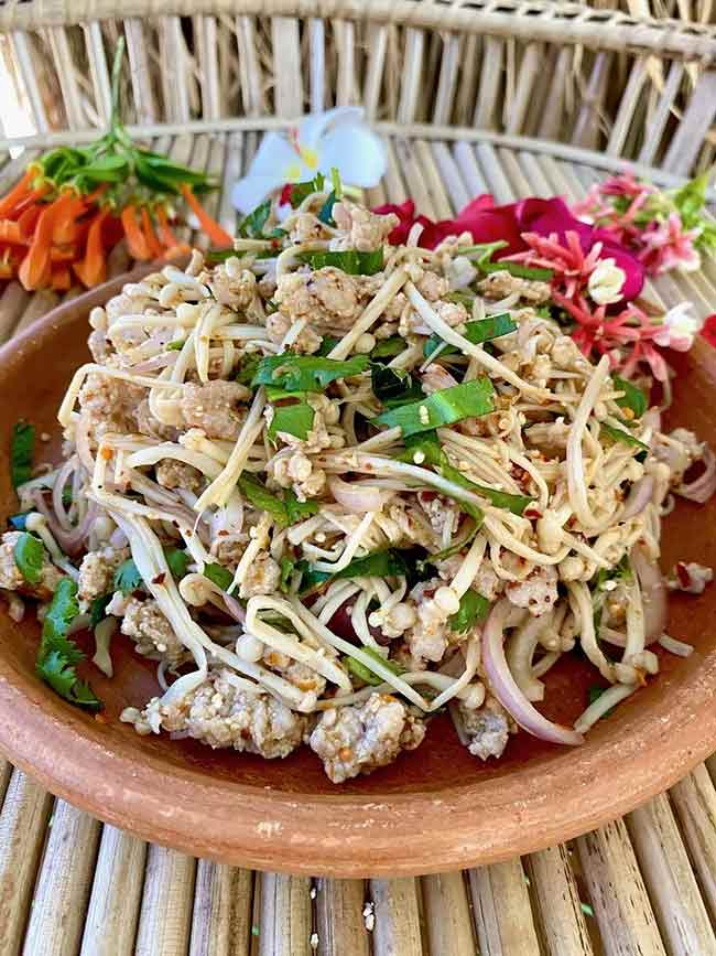 Easy Enoki Mushroom Larb