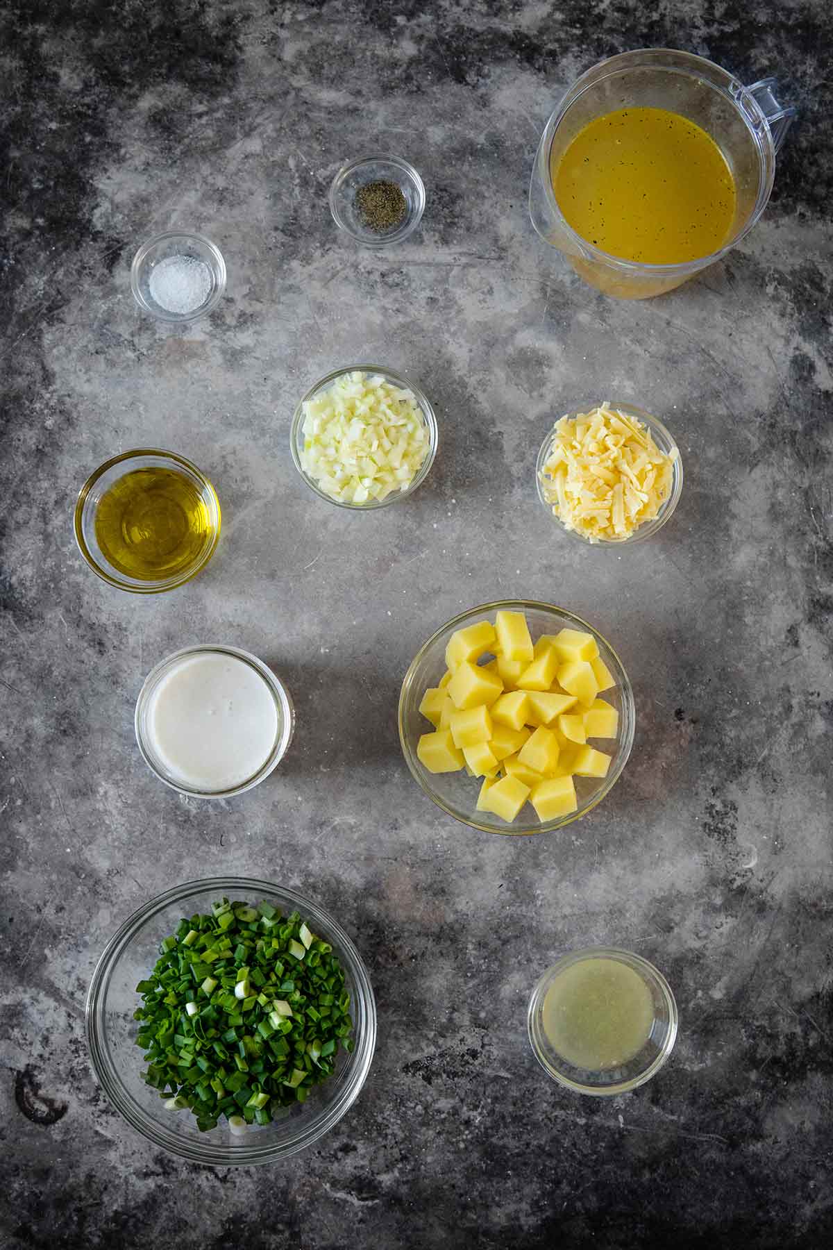 Ingredients for spring onion soup